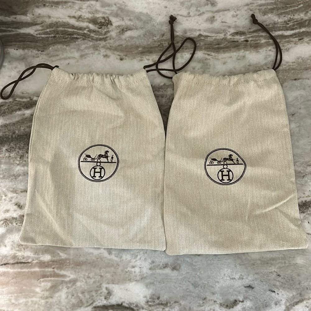 Set of 2 Hermes Shoe Dust Bags